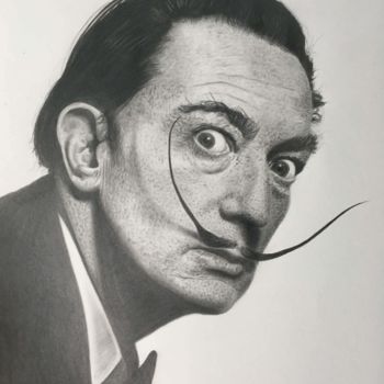 Dessin intitulée "Salvador Dalí" par Everton Tolentino, Œuvre d'art originale, Crayon