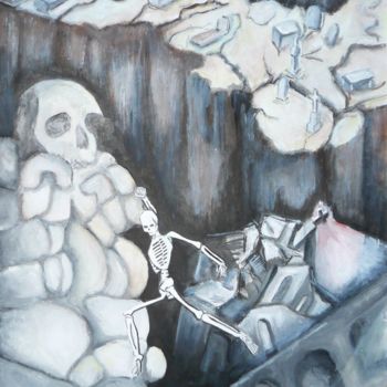 Painting titled "Dead man" by Tom Vincenec, Original Artwork, Acrylic