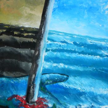 Peinture intitulée "Sisyfos: The Sea is…" par Tom Vincenec, Œuvre d'art originale, Tempera