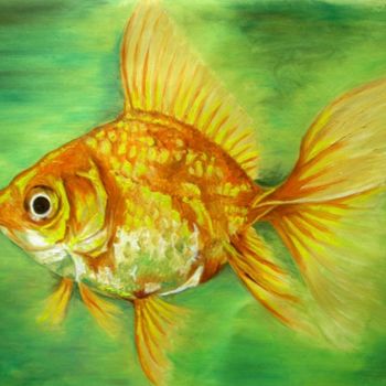 Painting titled "ANGEL FISH" by Tomy Joseph Pulickal, Original Artwork