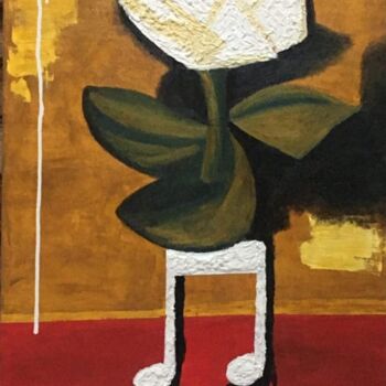 Картина под названием "Entre flores e canç…" - Ton Coutinho, Подлинное произведение искусства, Акрил