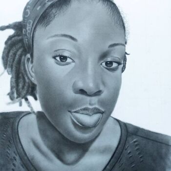 Drawing titled "Aku" by Toneroartwork Anthony Edem, Original Artwork, Ballpoint pen