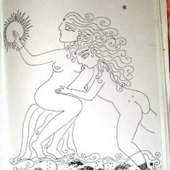 Disegno intitolato "The Bathers" da Toni Barca, Opera d'arte originale