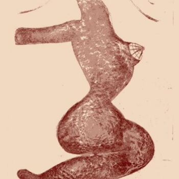 Drawing titled "Pin Up de Willendorf" by Toni Barca, Original Artwork