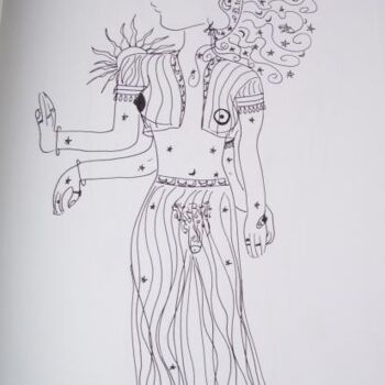 Disegno intitolato "Deva Walked Among Us" da Toni Barca, Opera d'arte originale