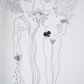Drawing titled "The Power of Love" by Toni Barca, Original Artwork
