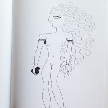 Desenho intitulada "THE NYMPH DISCOVERS…" por Toni Barca, Obras de arte originais
