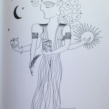 Desenho intitulada "HELEN OF THE ANCIEN…" por Toni Barca, Obras de arte originais