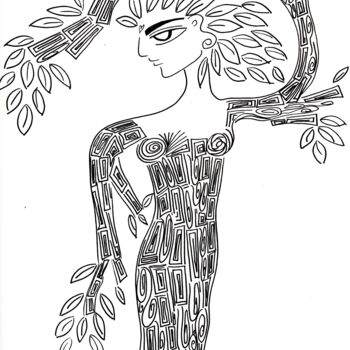 Drawing titled "DECO TREE" by Toni Barca, Original Artwork