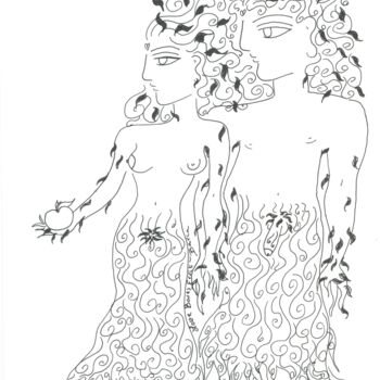 Drawing titled "LOVE BARES FRUIT" by Toni Barca, Original Artwork, Ink