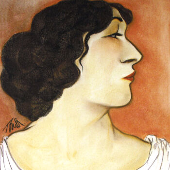 Pintura intitulada "la romana" por Tonia R.Alvarez, Obras de arte originais, Pastel