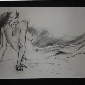 「Female Nude #1」というタイトルの描画 Toni Medfordによって, オリジナルのアートワーク
