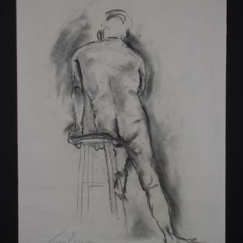 Dessin intitulée "Male Nude #2" par Toni Medford, Œuvre d'art originale