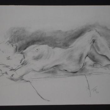 「Female Nude #4」というタイトルの描画 Toni Medfordによって, オリジナルのアートワーク