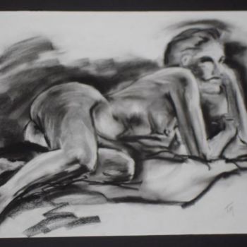 Tekening getiteld "Female Nude #18" door Toni Medford, Origineel Kunstwerk