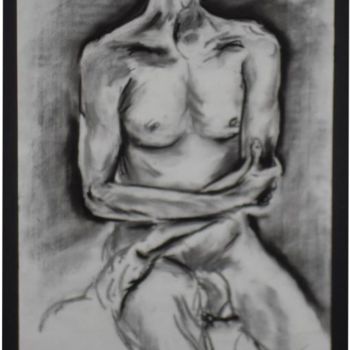 Tekening getiteld "Male Nude #7" door Toni Medford, Origineel Kunstwerk