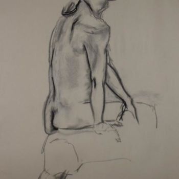 Drawing titled "Male Nude #9" by Toni Medford, Original Artwork