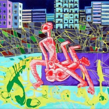 Pintura titulada "fucking in the edi…" por Toni Milaqi, Obra de arte original