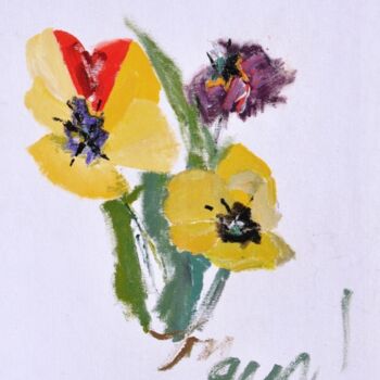 Schilderij getiteld "I tulipani / The tu…" door Tonino Gottarelli, Origineel Kunstwerk, Acryl