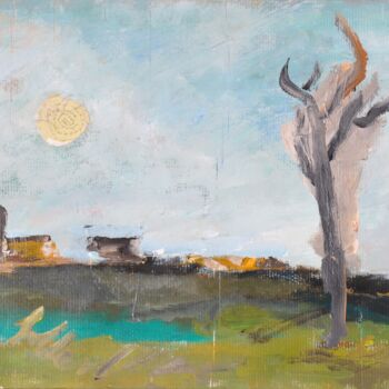 Painting titled "Tree across the sky…" by Tonino Gottarelli, Original Artwork, Acrylic