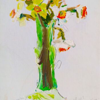 Painting titled "The last daffodils…" by Tonino Gottarelli, Original Artwork, Acrylic