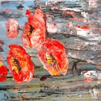 Peinture intitulée "Rustic Poppies" par Tonio Klay, Œuvre d'art originale, Aquarelle