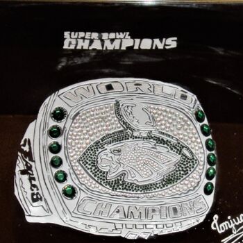 Malerei mit dem Titel "Superbowl Ring Trib…" von Tonjua Lyles, Original-Kunstwerk, Acryl