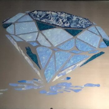 Schilderij getiteld "Blue Diamond" door Tonjua Lyles, Origineel Kunstwerk, Acryl