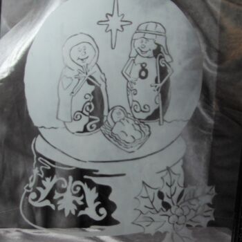 绘画 标题为“Nativity Snow Globe” 由Tonjua Lyles, 原创艺术品, 丙烯