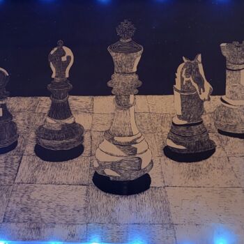 Рисунок под названием "Your Move" - Tonjua Lyles, Подлинное произведение искусства, Scratchboard