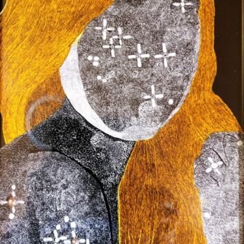 Malerei mit dem Titel "Pondering Infinity" von Tonjua Lyles, Original-Kunstwerk, Scratchboard