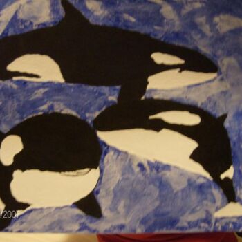 Pintura intitulada "The Whales!" por Tonjua Lyles, Obras de arte originais