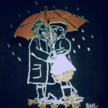 Ζωγραφική με τίτλο "Playing in the Rain" από Tonjua Lyles, Αυθεντικά έργα τέχνης