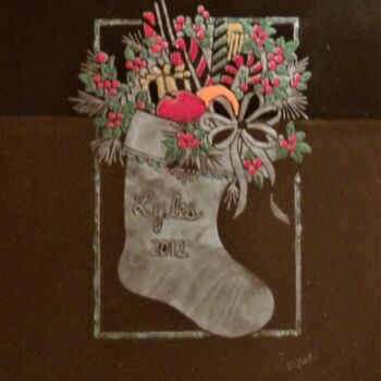 Pittura intitolato "Christmas Stocking" da Tonjua Lyles, Opera d'arte originale, Acrilico