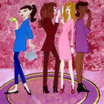 Картина под названием "Girls of a Certain…" - Tonjua Lyles, Подлинное произведение искусства, Акрил