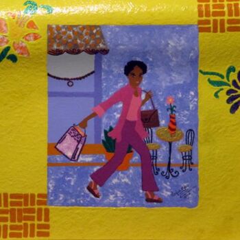 Pintura intitulada "Ladies on the Move…" por Tonjua Lyles, Obras de arte originais