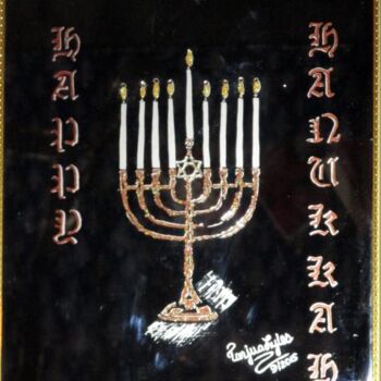 Painting titled "Happy Hanukkah" by Tonjua Lyles, Original Artwork, Acrylic