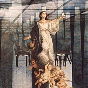 Pintura titulada "Nuestra señora de l…" por Toño Blanco, Obra de arte original