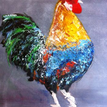 Peinture intitulée "Le Coq" par Tony Crenn, Œuvre d'art originale, Acrylique