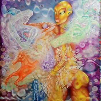 Painting titled "Andromeda Edition #…" by Psyrius, Original Artwork, Oil