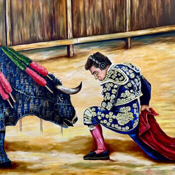 Painting titled "The bullfighter" by Tony Rodriguez(Juan Antonio Rodriguez Ol, Original Artwork, Oil