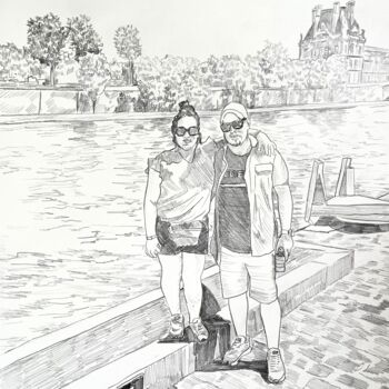 Drawing titled "Drawings from Paris…" by Tony Rodriguez(Juan Antonio Rodriguez Ol, Original Artwork, Graphite