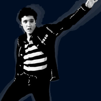 Pittura intitolato "Elvis Jailhouse Rock" da Tony Rubino, Opera d'arte originale, Acrilico Montato su Telaio per barella in…