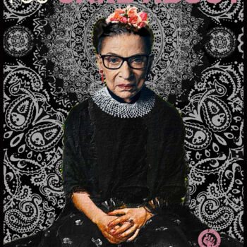 Arte digital titulada "Ruth Bader Ginsburg…" por Tony Rubino, Obra de arte original, Acrílico Montado en Bastidor de camilla…