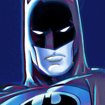 Arte digitale intitolato "Batman Bat Man Blue" da Tony Rubino, Opera d'arte originale, Pittura digitale Montato su Telaio pe…