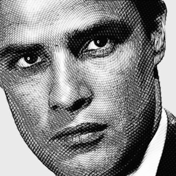 Digital Arts titled "Young Marlon Brando…" by Tony Rubino, Original Artwork, Digital Painting Mounted on Wood Stretcher frame
