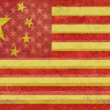 Digitale Kunst mit dem Titel "Chinese American Fl…" von Tony Rubino, Original-Kunstwerk, Digitale Malerei Auf Keilrahmen aus…