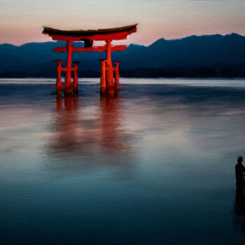 Arts numériques intitulée "Asian Lake Structure" par Tony Rubino, Œuvre d'art originale, Peinture numérique Monté sur Châssi…