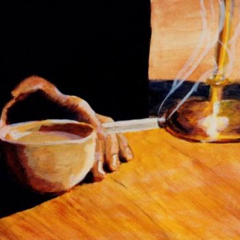 Peinture intitulée "Coffee for One" par Toolittletime, Œuvre d'art originale, Huile