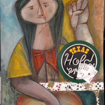Pintura titulada "Poker Lady" por Miriam Besa, Obra de arte original, Oleo